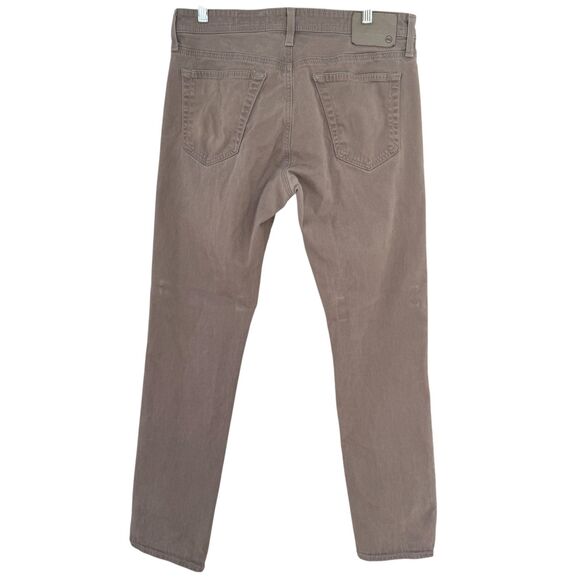 Men's AG Everett‎ Sueded Stretch Sateen Slim Straight Pants | 31x32 | Stone - Picture 4 of 6